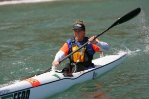 photo of DeAnne Hemmens paddling a Fenn Swordfish from the Fenn Kayaks website