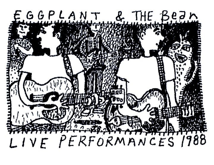 Line graphic of the band Eggplant