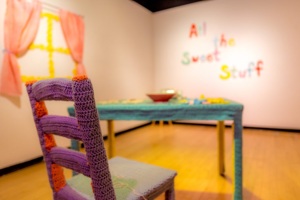 <i>All the Sweet Stuff,</i> Claudia V. Solorzano. Long Beach State University, School of Art, Merlino Gallery, December 2017. Installation view.