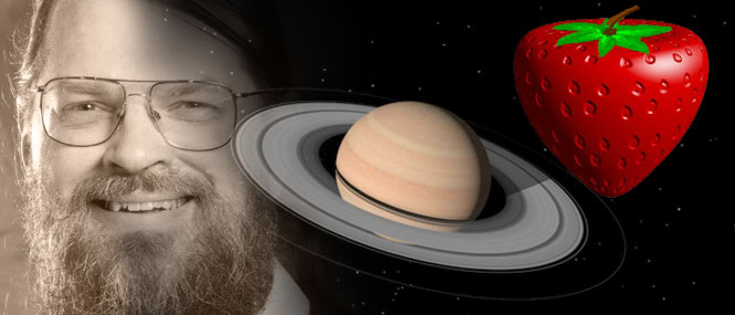 Image of Jim Blinn, Saturn, and a strawberry
