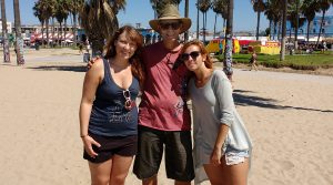 Marta, Glenn & Sara on the sand at Venice Beach near the Venice Art Walls. Photo by Bruno / STP