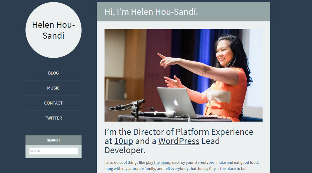 screen cap of Helen Hou-Sandí's website