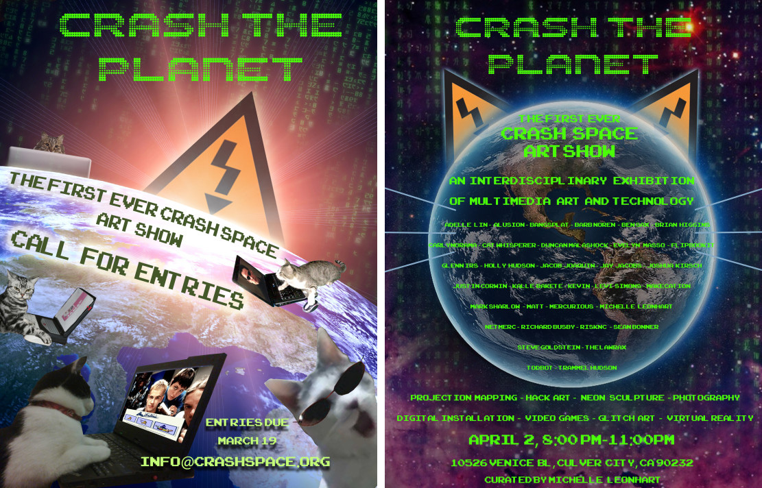posters for "Crash the Planet", the first CRASH Space art show