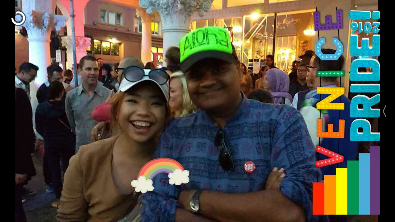 Rebecca & Kamal at the Venice Pride event at Windward & Pacific in Venice Beach, CA