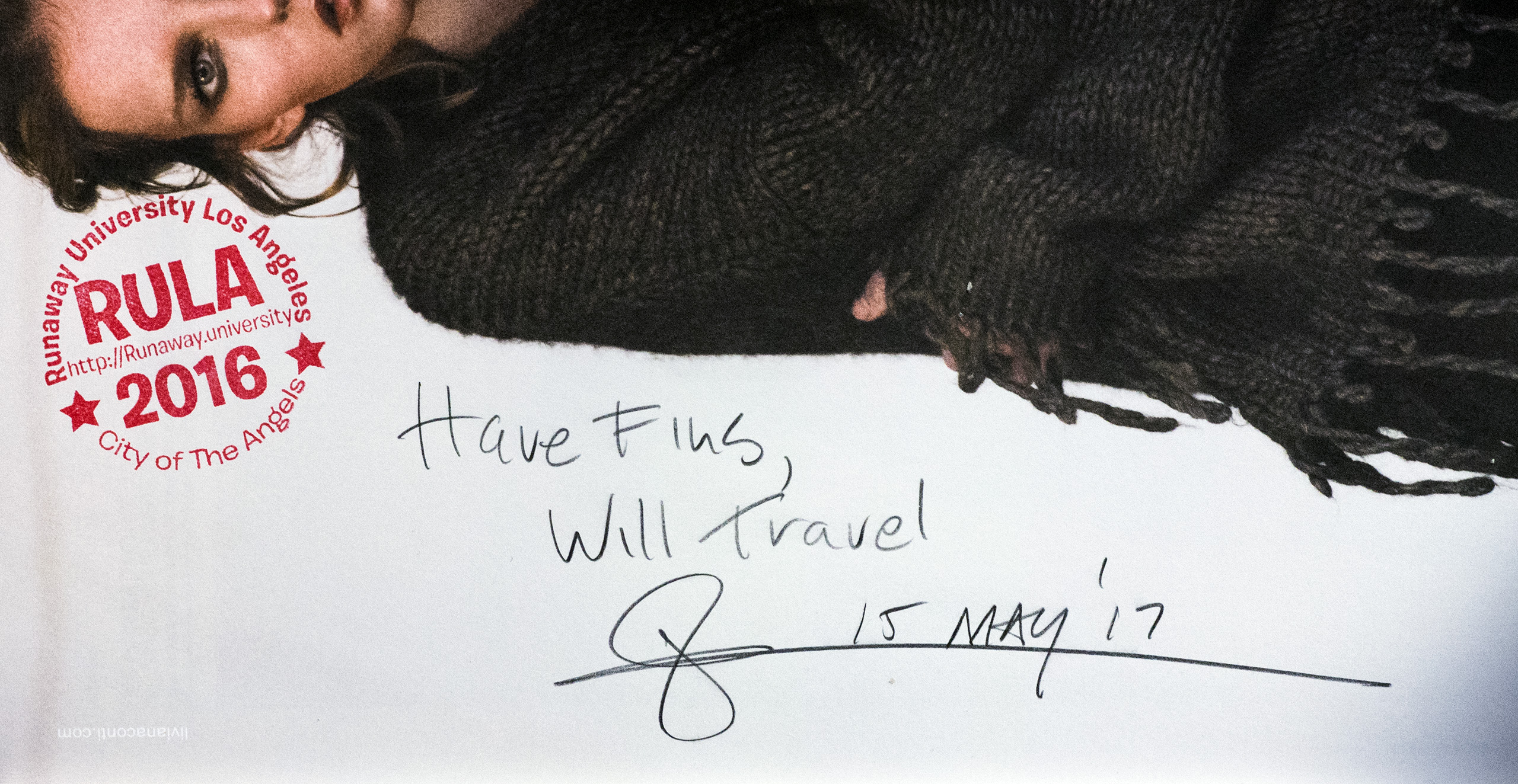 Glenn Zucman's signature, dated 15 May 2017, and written in pencil on page 123 of Self Service magazine, issue No.45, fall / winter 2016