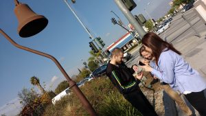 The California Mission bell at the corner of Garvey Ave & San Gabriel Blvd here in New Taipei, CA where the Geocaching Altoids tin was hidden