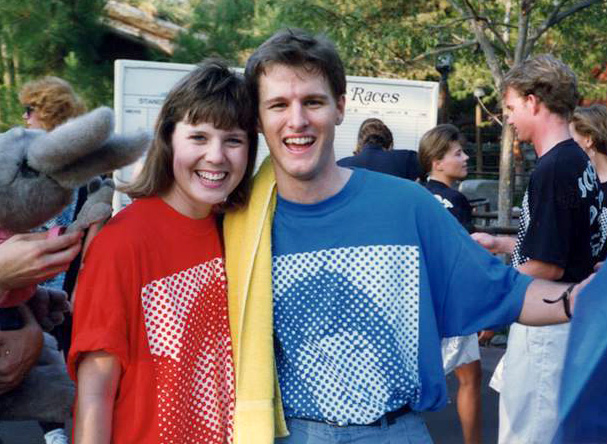 Wendy Schoeman, nee Wendy Freeland, and Kevin Kidney, members of the 1989 Disneyland Entertainment Art Department Canoe Team