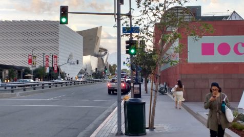 View down Grand Avenue in Downtown Los Angeles