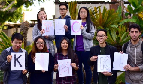 CSU Long Beach, College of the Arts, School of Art, Art110: Introduction to the visual arts - course final: "Art Games" - students compete in a range of events including "poetry writing", "art collecting" and others in the School of Art, Art Gallery Courtyard