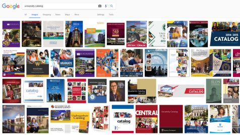 results of a Google Image Search for the words "University Catalog"
