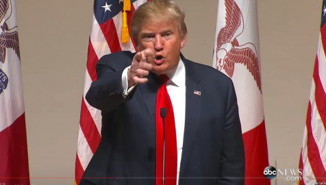 Donald Trump making his infamous "I could shoot somebody" statement