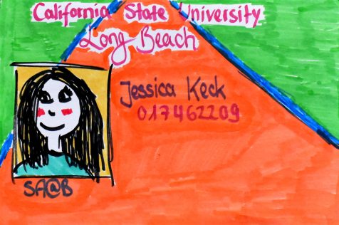 Jessica Keck's colored marker drawing of her CSULB ID Card