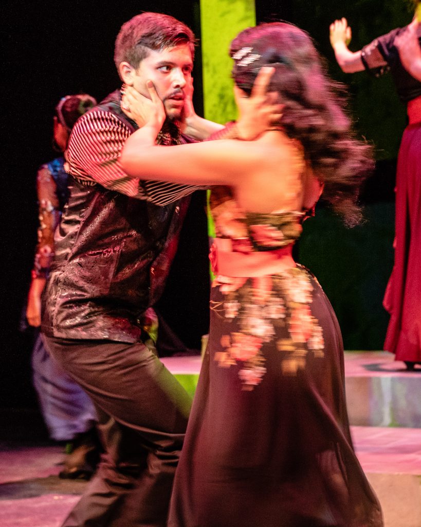 Ángel Ádan Salas (Macbeth) And Julia Michelle (Lady Macbeth) Dance During The Rehearsal For Flamenco Macbeth On The SMC Studio Stage On Thursday, April 25, 2019. Flamenco Macbeth Is An Adaptation From Shakespeare By SMC Theatre Arts Department Chair Perviz Sawoski. Performances Are In The SMC Studio Stage On April 26, 27, 28, And May 3, 4, 5. (Glenn Zucman/The Corsair)