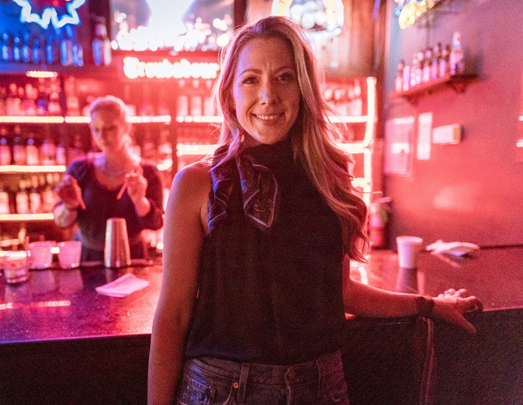 Grammy-Winning Singer-Songwriter Colbie Caillat At A Pre-Show Reception For Her New Band Gone West At The Troubadour In West Hollywood, CA On Friday, May 10, 2019. The Bartender Behind Caillat Is Alysia Behun-Dubrall From Redding, Pennsylvania Who's Been Bartending At The Troubadour For 17 Years And Still Loves It. Gone West Is A New Nashville-Based Band Featuring Caillat, Multi-Platinum Singer/Songwriter Jason Reeves, 4-Time Hawaii Music Award Winner Justin Kawika Young And ACM And CMT Nominated Artist Nelly Joy. (Glenn Zucman/The Corsair)