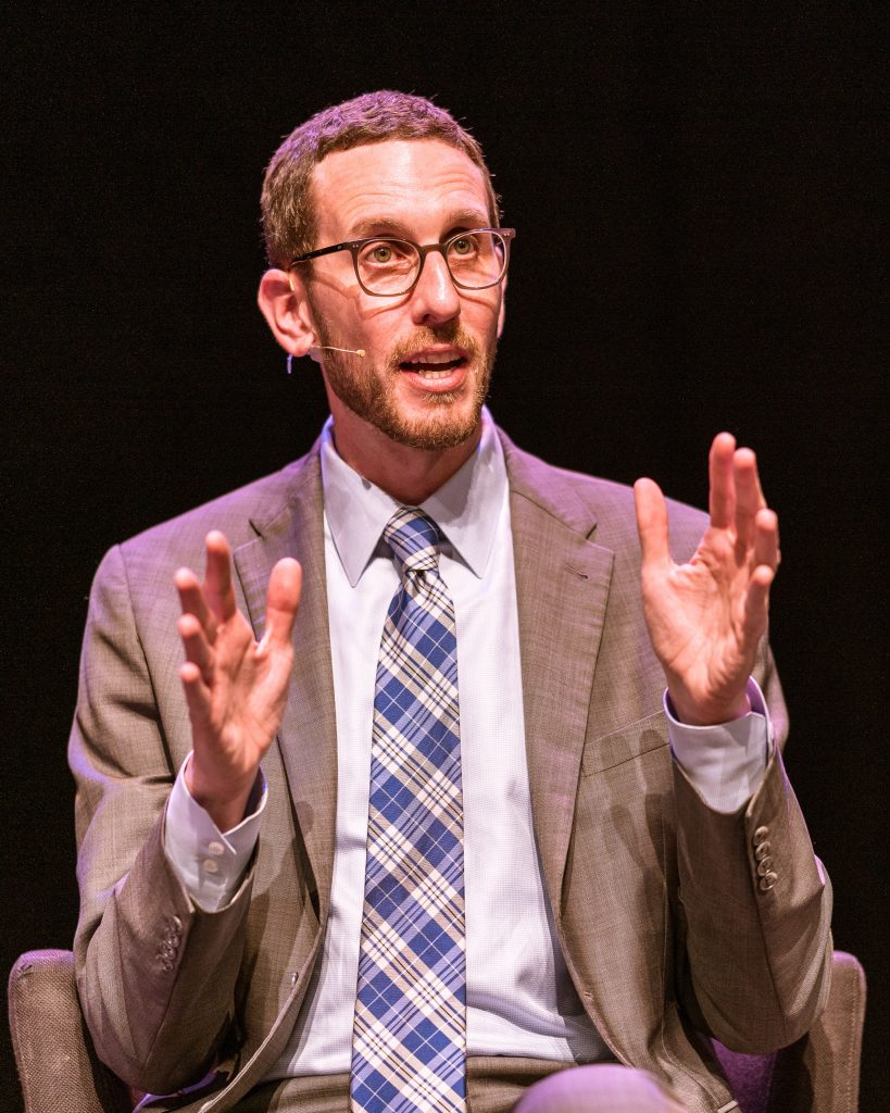 California State Senator Scott Weiner (SD11 - San Francisco), Author Of SB-50, Answering A Discussion Question From Moderator Shari Davis At "Where Goes The Road To Solving California's Housing Crisis" On The SMC Broad Stage On Thursday, May 9, 2019. After Questions From The Moderator, And Before Questions From The Audience, Senator Weiner Left. Moderator Davis Announced His Departure Noting That Just As Senator Allen Had Arrived Late Due To A Plane Flight, So Senator Weiner Had To Leave Early Because Of A Plane Flight. However The Audience Members Opposed To Senator Weiner's SB-50 Didn't Believe This, And Felt That It Was An Excuse For Senator Weiner To Duck Their Questions. Some Shouted Out In Frustration And Anger That They Had Come Tonight Specifically To Ask Senator Weiner Questions And Now They Were Being Denied. (Glenn Zucman/The Corsair)