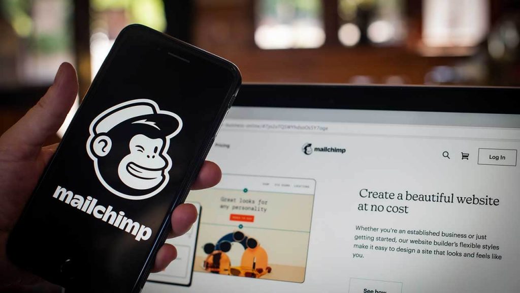 image of mailchimp on a cell phone